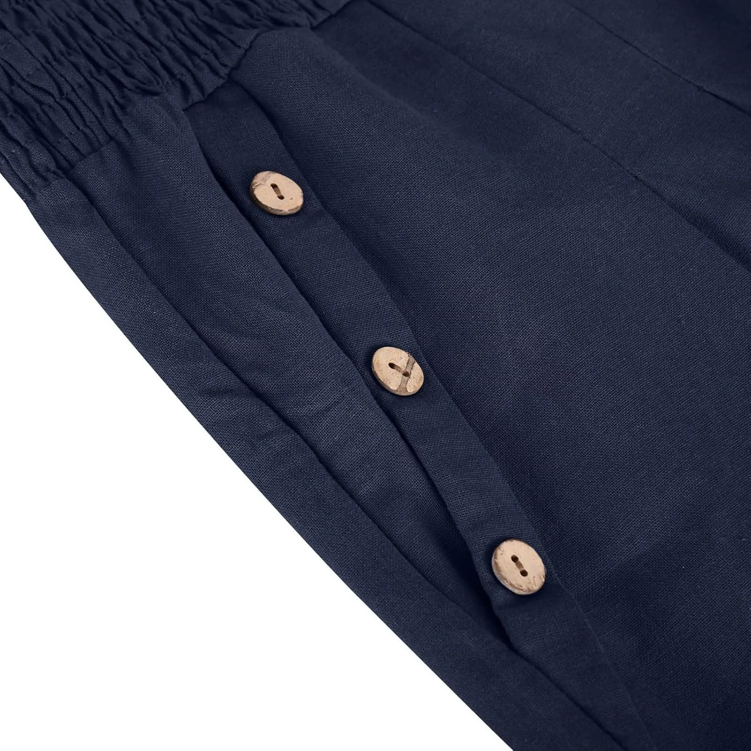 Palazzo Pants for Women Casual Wide Leg Linen Trousers High Waisted Elastic Waist Lightweight Beach Summer Pants