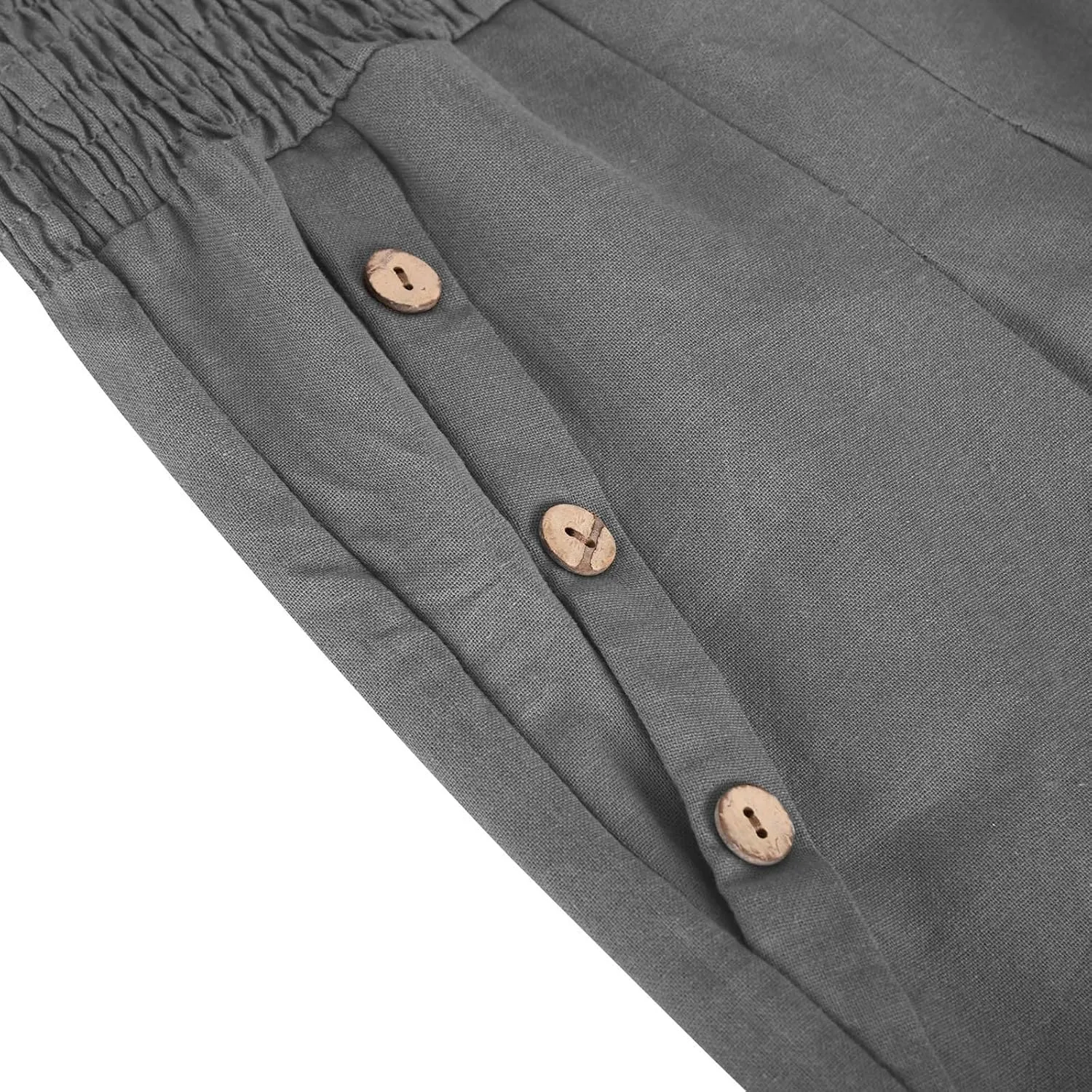 Palazzo Pants for Women Casual Wide Leg Linen Trousers High Waisted Elastic Waist Lightweight Beach Summer Pants