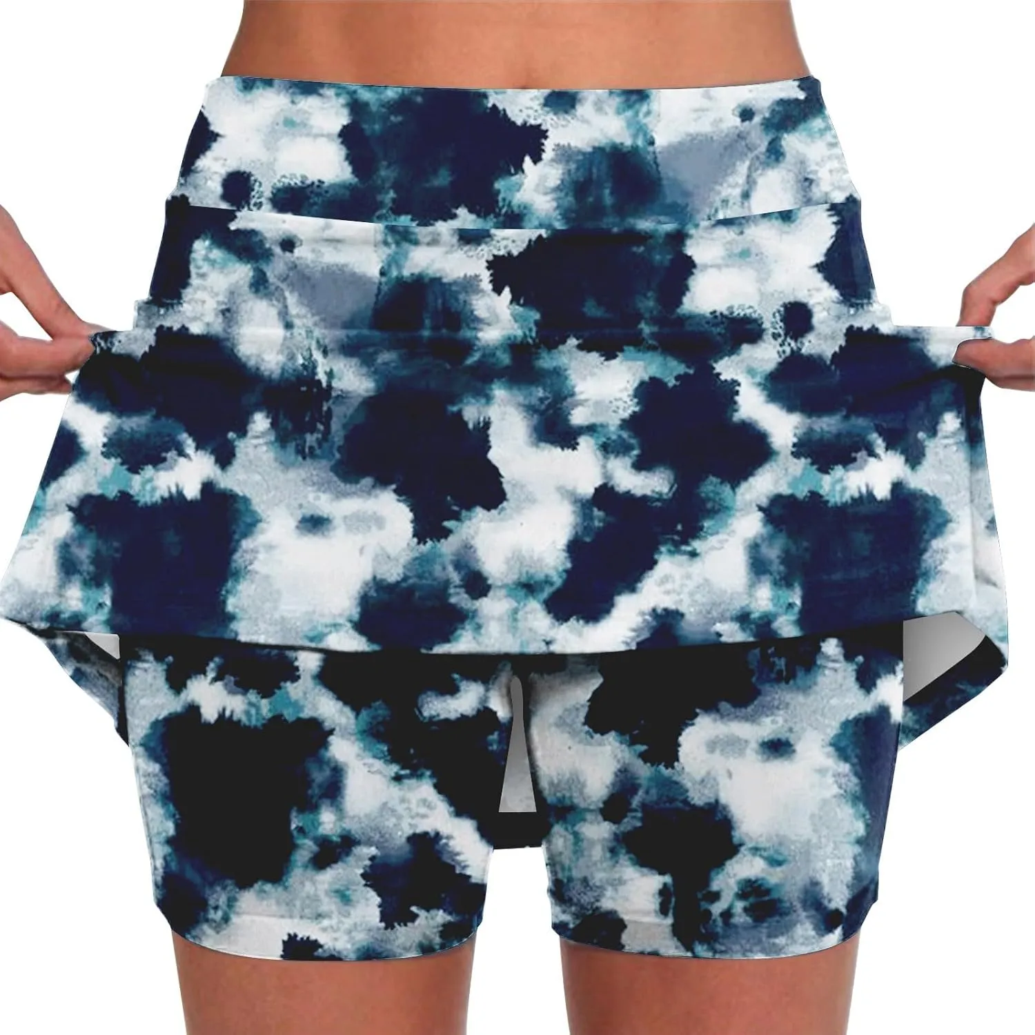 Plus Size Skorts for Curvy Women Summer Tummy Control Athletic Short High Waist Loose Casual Outfits with Pockets