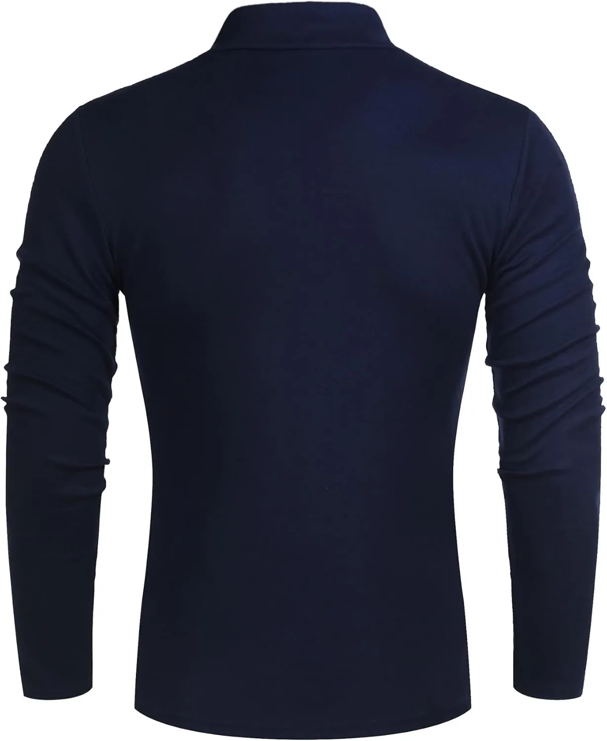 Poriff Men's Casual Mock Neck Tops Long Sleeve Slim Fit Turtleneck Pullover Sweaters