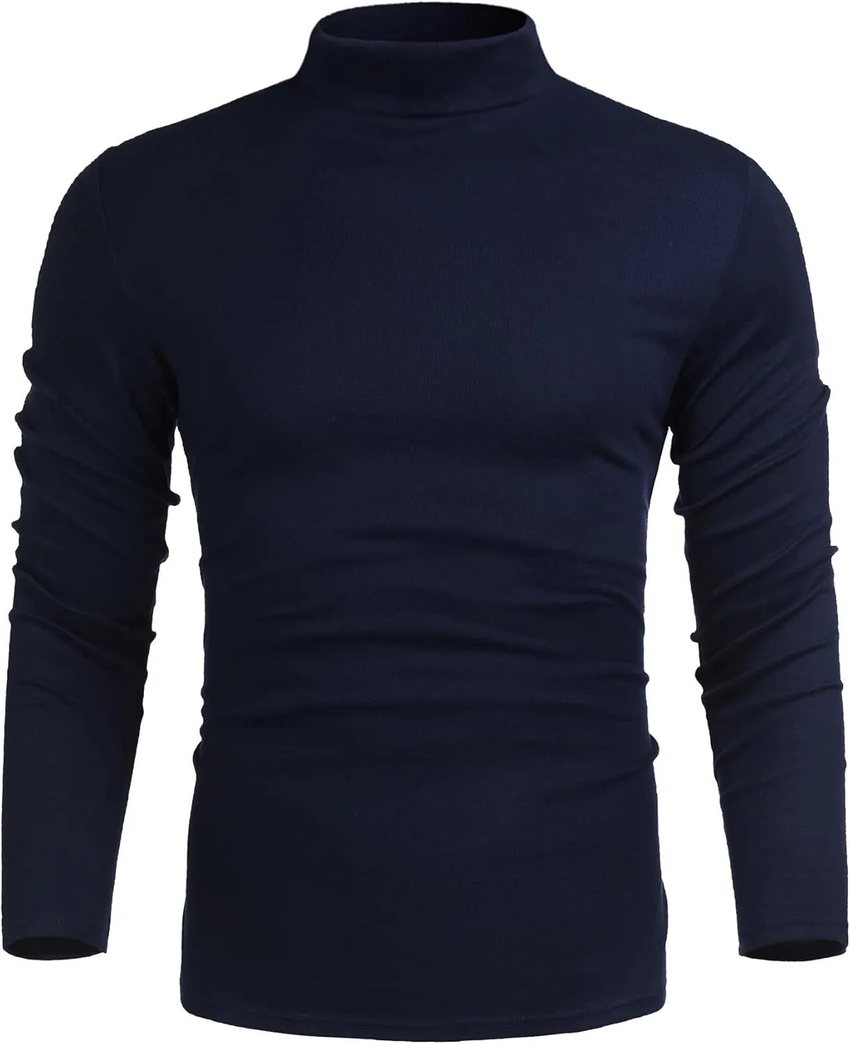 Poriff Men's Casual Mock Neck Tops Long Sleeve Slim Fit Turtleneck Pullover Sweaters