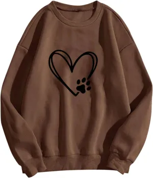 Preppy Graphic Hoodies for Teen Girls 2024 Fall Fashion Oversized Long Sleeve Crewneck Sweatshirts Women Clothes