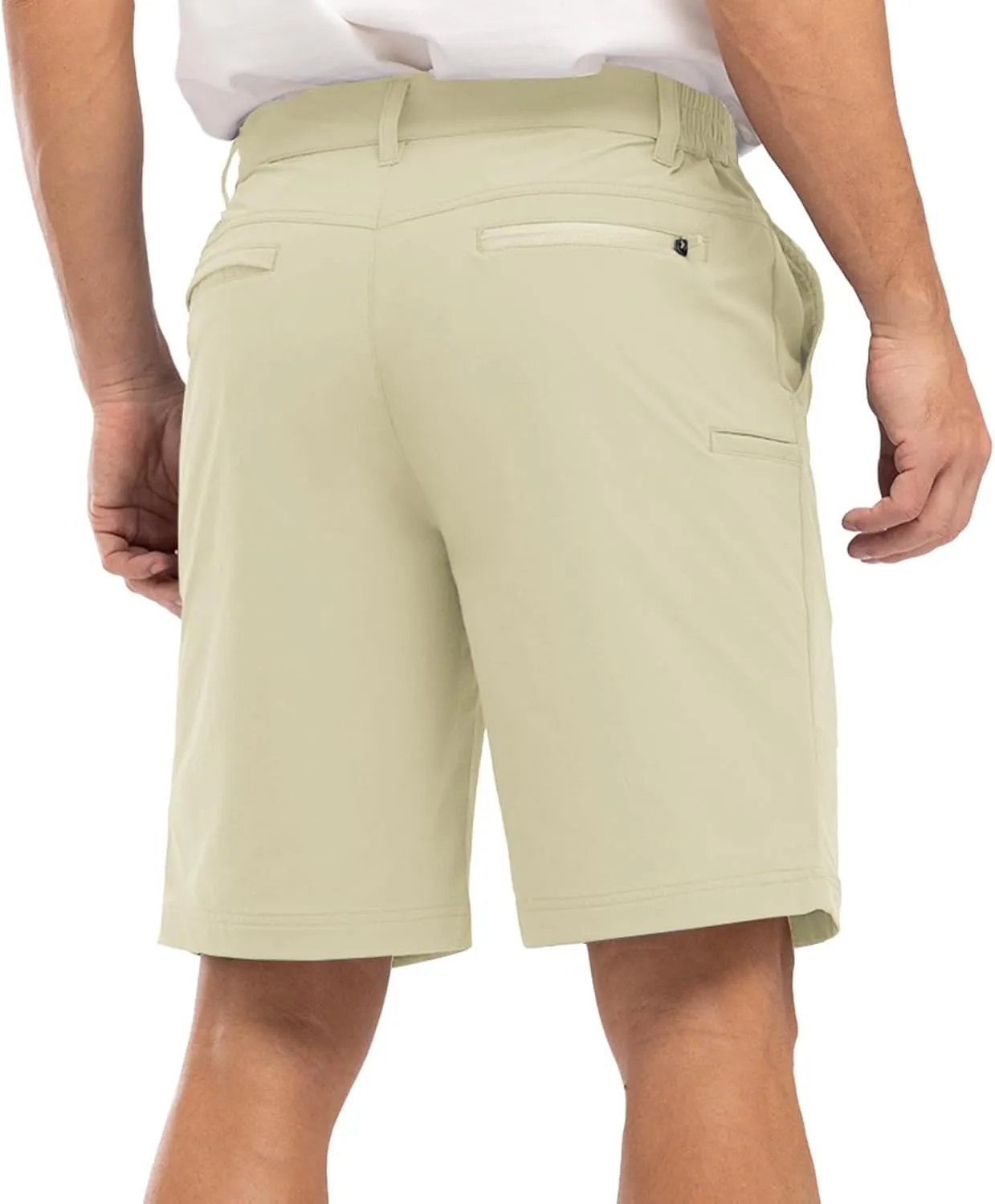Rdruko Men's Golf Stretch Shorts 9 Inch Inseam Casual Dress Elastic Waist Flat Front Dry Fit Shorts with 5 Pockets