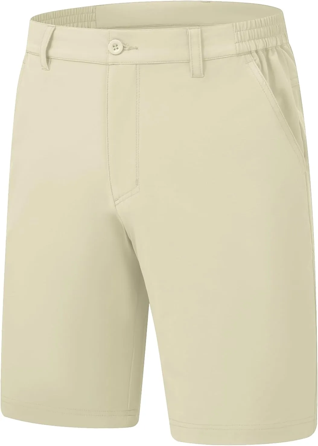 Rdruko Men's Golf Stretch Shorts 9 Inch Inseam Casual Dress Elastic Waist Flat Front Dry Fit Shorts with 5 Pockets