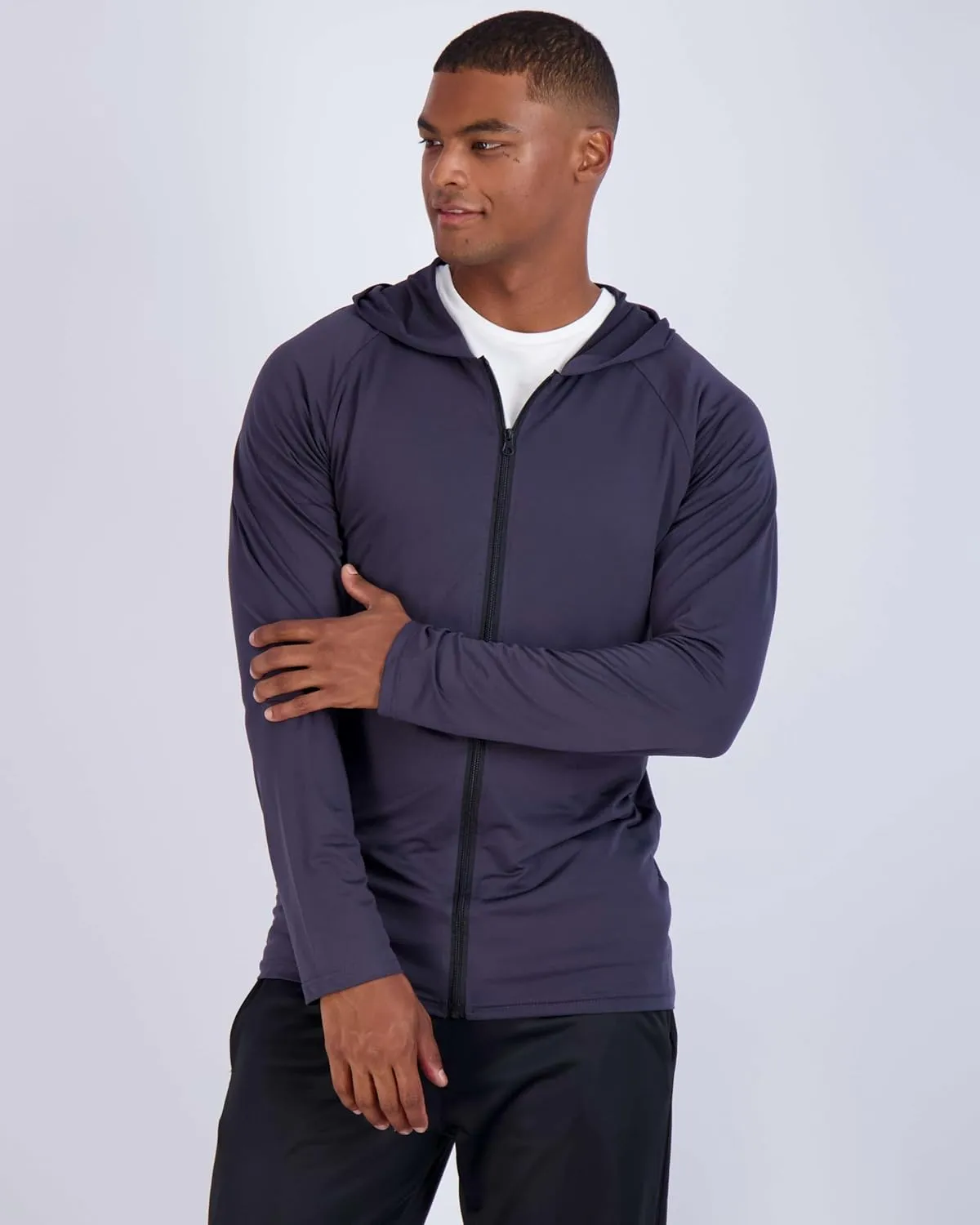 Real Essentials 3 Pack: Mens Dry-Fit Long Sleeve Full Zip Hoodie & Jacket- Athletic Running Jacket (Available in Big & Tall)