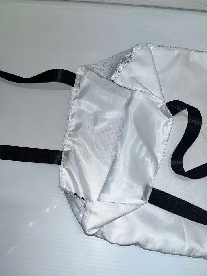 Reversible Sequin White and Silver Tote