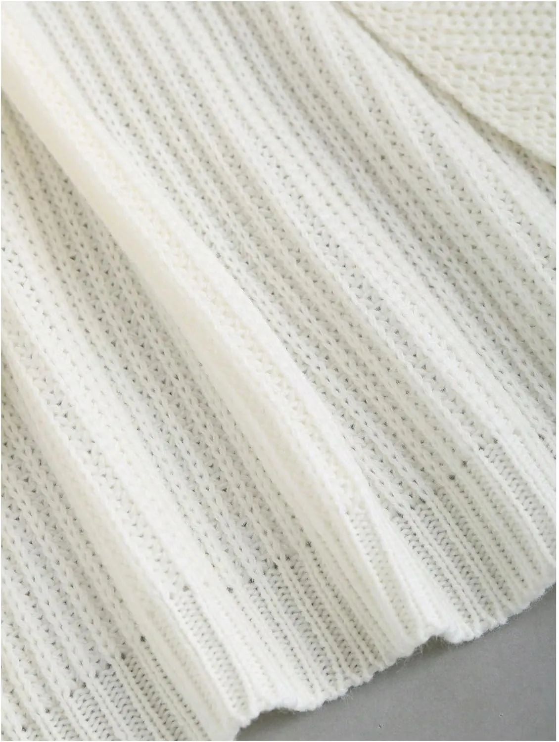 SHENHE Women's Open Front Ribbed Knit Bow Cute Cropped Cardigan Bolero Sweater Shrug
