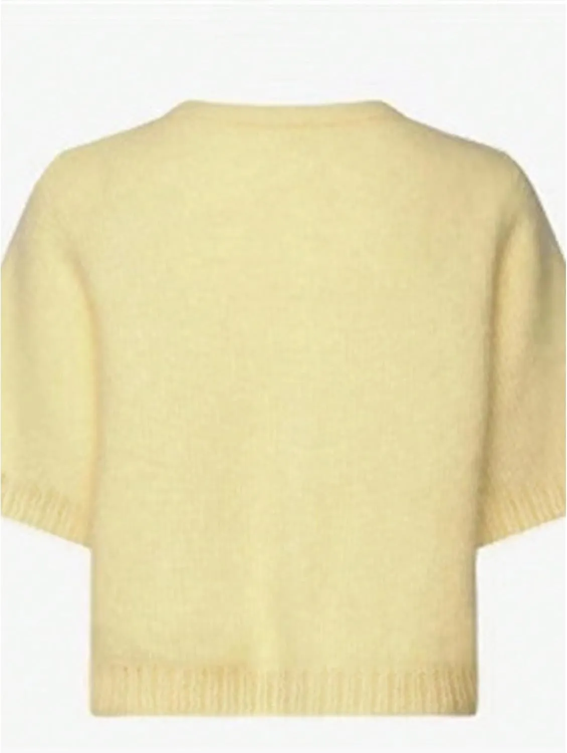 SHENHE Women's Y2K Short Sleeve Button Down Knitted Crew Neck Lightweight Cropped Cardigan Sweater