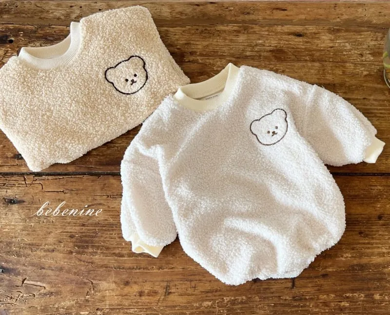 Sherpa Embroidered Bear Romper