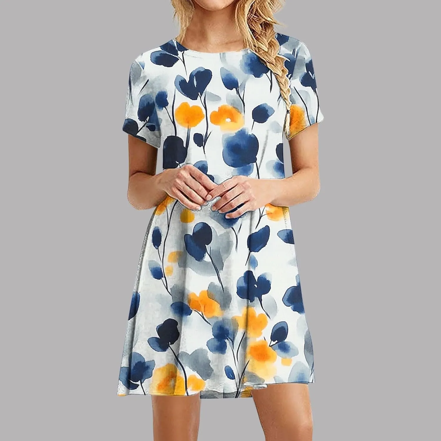 Shirt Dresses for Women A-Line Short Sleeve Polka Dots Mini Sundress 2025 Vacation Casual Beach Summer Dresses