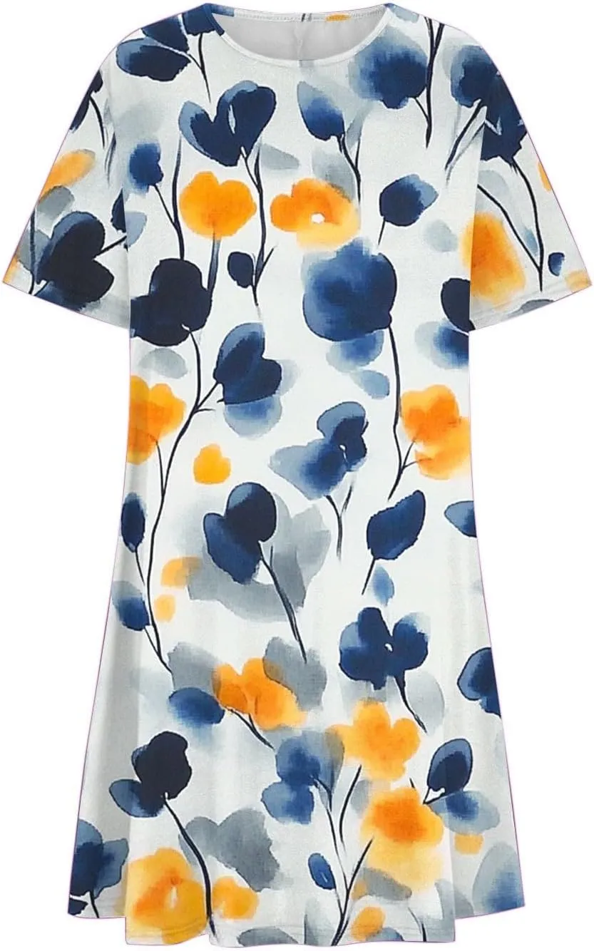 Shirt Dresses for Women A-Line Short Sleeve Polka Dots Mini Sundress 2025 Vacation Casual Beach Summer Dresses