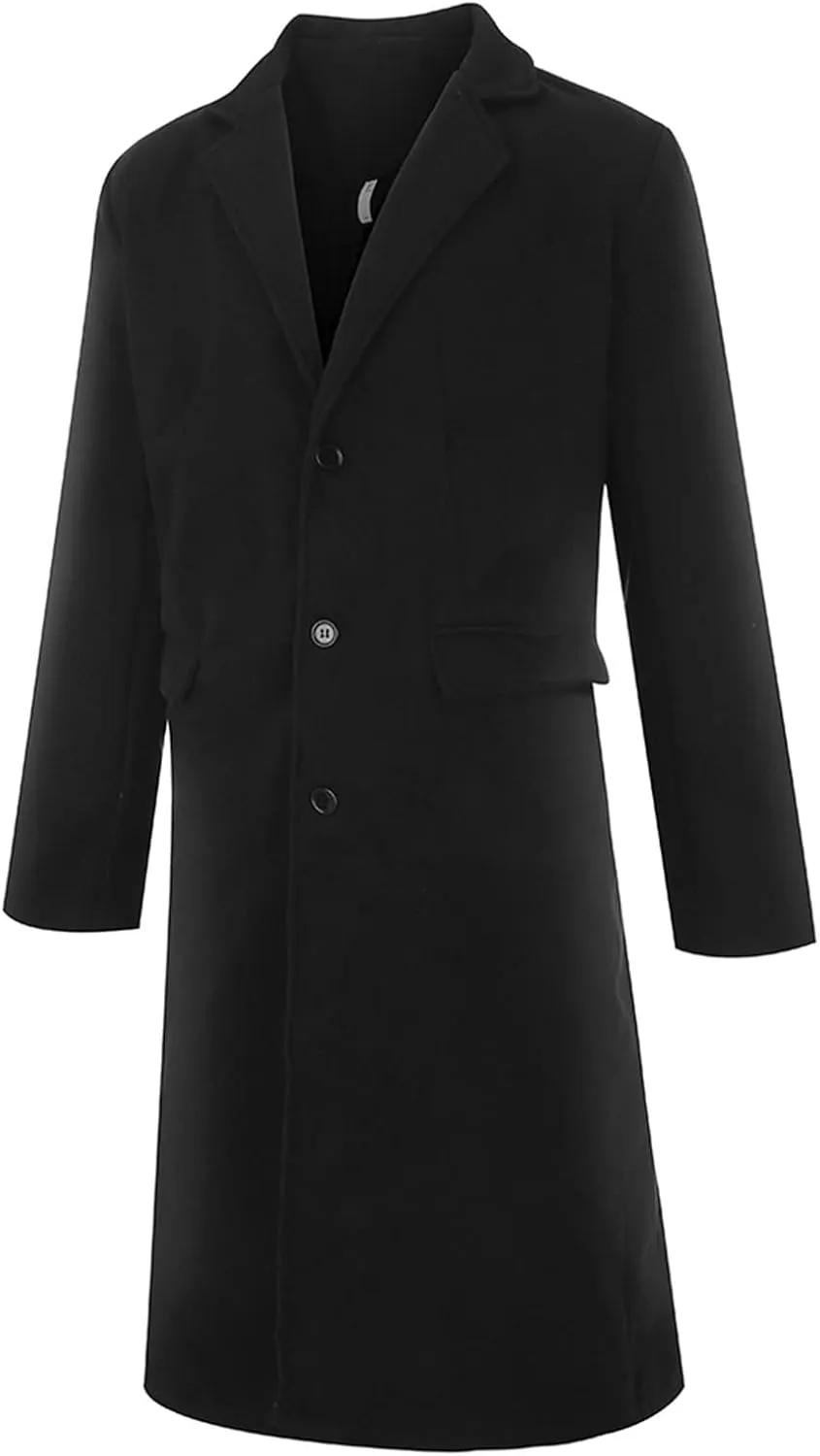 Sinzelimin Men's Cardigan Coat Fashion Printed Wool Blends Casual Long-sleeved Jacket Length Windbreaker Overcoat Trench