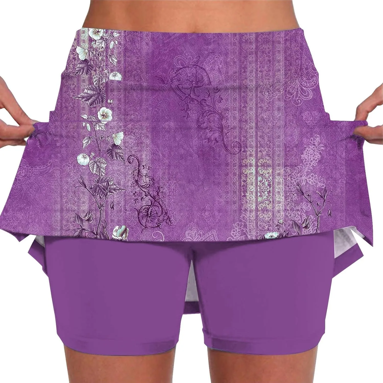 Skorts for Women 2025 Summer Tummy Control Solid Short Athletic Golf High Waist Active Basic Plus Size Clothes