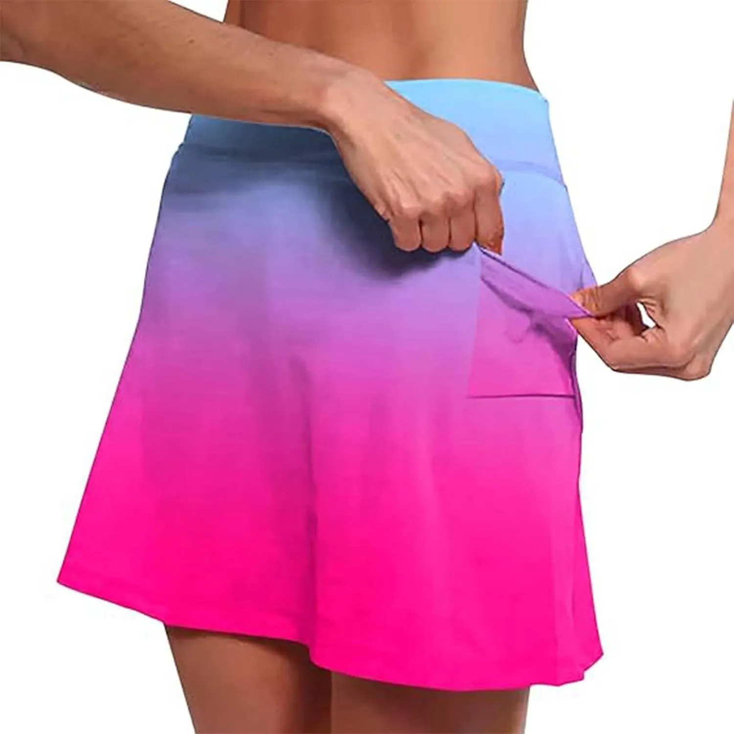 Skorts for Women Dressy Casual Gradient Tennis Skirt with Shorts Underneath Womens Athletic Skorts with Pockets Tummy Control