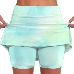 Skorts for Women Dressy High Waist Soft Lightweight Casual Tummy Control Skirt Plus Size Tennis Skirt with Pockets