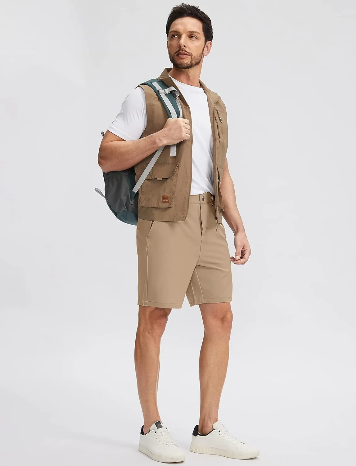 Soothfeel Men's Golf Shorts with 5 Pockets 7 Inch Stretch Lightweight Quick Dry Hiking Casual Work Dress Shorts for Men