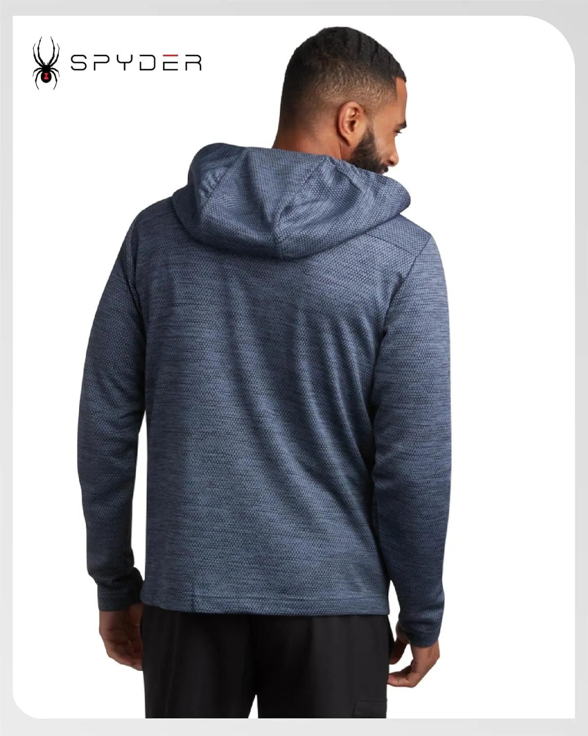 Spyder Men's Active Fleece Hoodie - Performance Mesh Fleece Full Zip Up Sweatshirt with Secure Zip Pockets (Sizes: S-XXL)