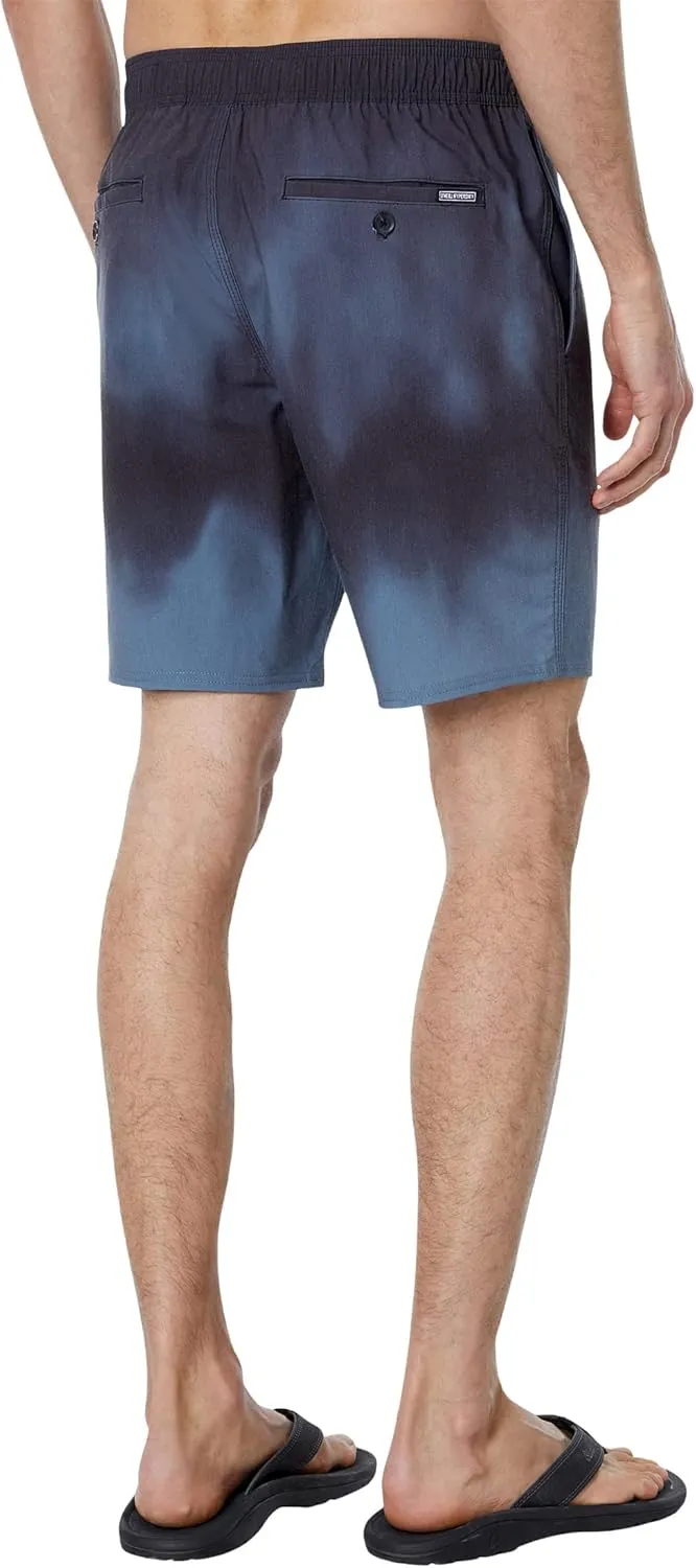 STOCKTON PRINT ELASTIC WAIST 18" HYBRID SHORTS