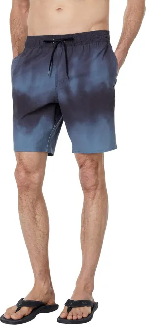 STOCKTON PRINT ELASTIC WAIST 18" HYBRID SHORTS