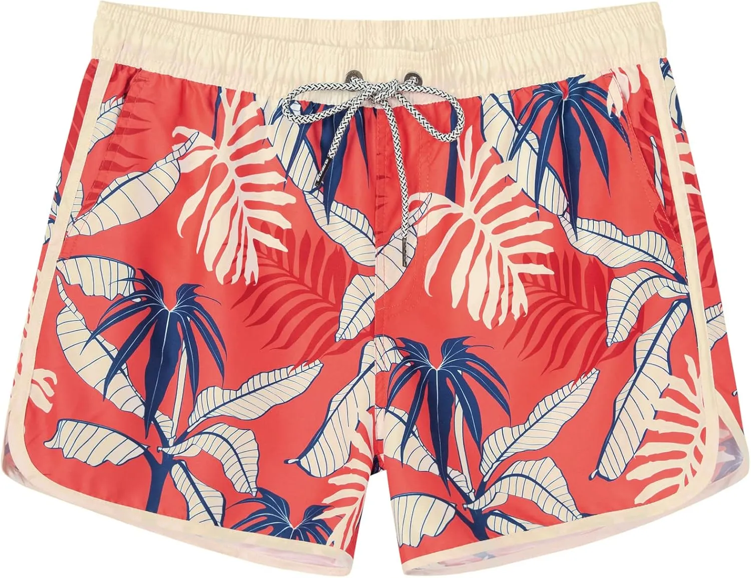 SURF CUZ Mens Swim Trunks 5" Swim Shorts Vintage Bathing Suits with Mesh Lining 80s 90s Retro Swimwear Board Shorts