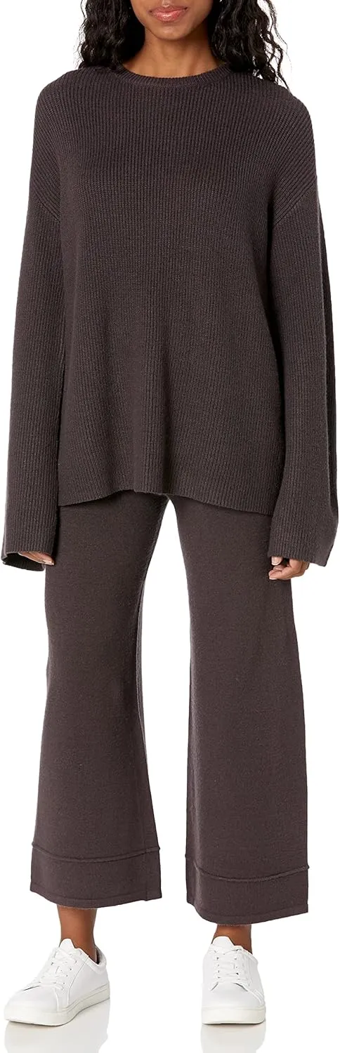 The Drop Women's Bernadette Pull-on Loose-fit Cropped Sweater Pant