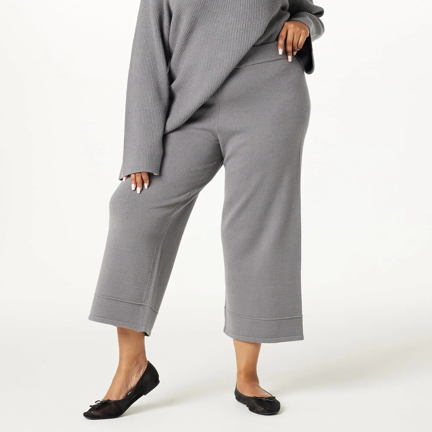 The Drop Women's Bernadette Pull-on Loose-fit Cropped Sweater Pant