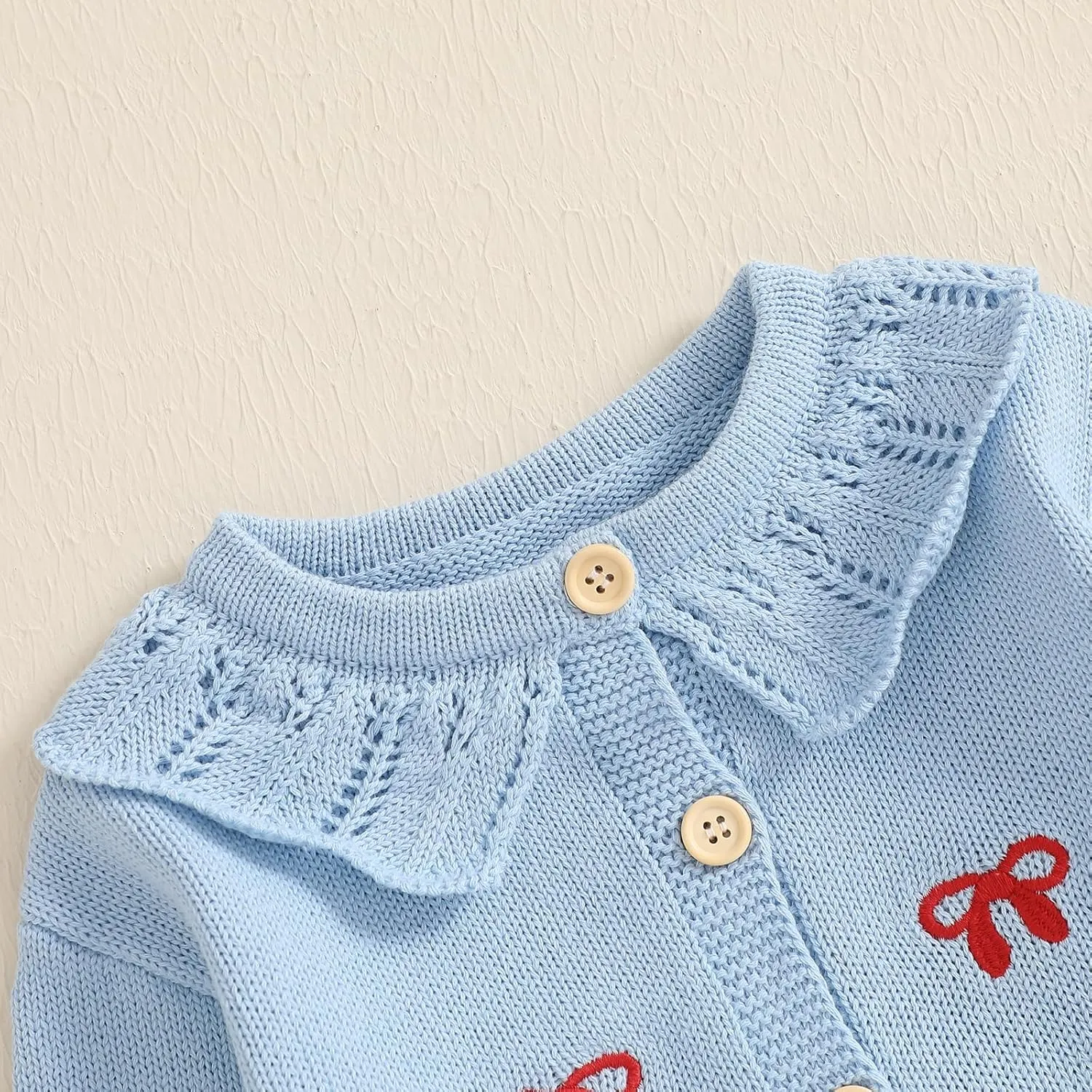 Toddler Baby Girl Cardigan Long Sleeve Floral Button Knit Sweater Coats Top Cute Fall Winter Knitwear Jacket Warm Clothes