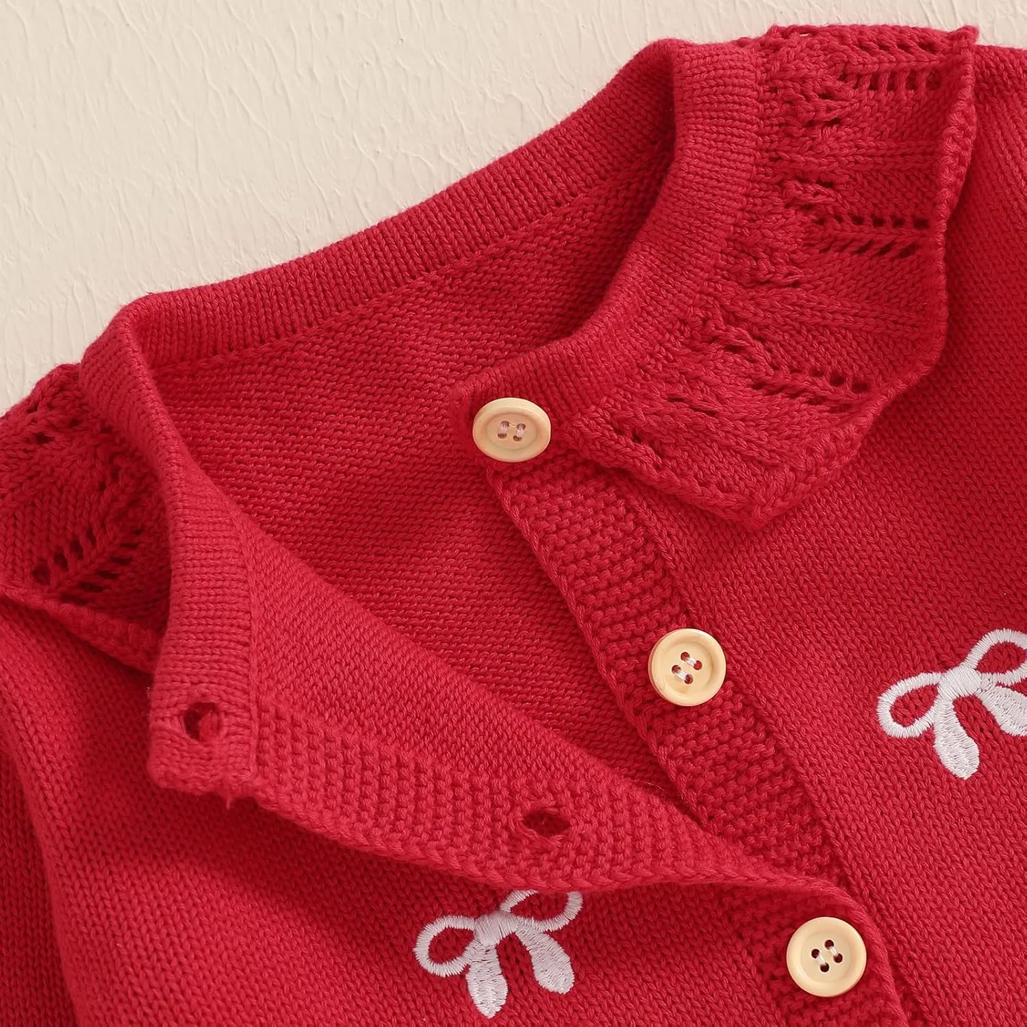 Toddler Baby Girl Cardigan Long Sleeve Floral Button Knit Sweater Coats Top Cute Fall Winter Knitwear Jacket Warm Clothes