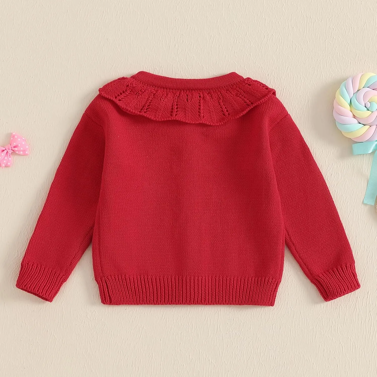 Toddler Baby Girl Cardigan Long Sleeve Floral Button Knit Sweater Coats Top Cute Fall Winter Knitwear Jacket Warm Clothes