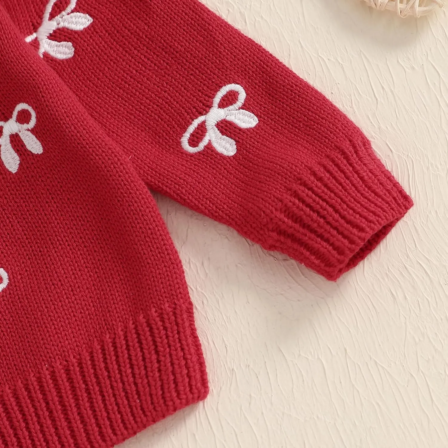 Toddler Baby Girl Cardigan Long Sleeve Floral Button Knit Sweater Coats Top Cute Fall Winter Knitwear Jacket Warm Clothes