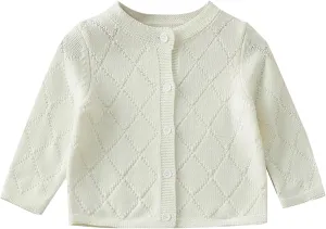 Toddler Baby Girls' Cardigan Sweaters Open Front Long Sleeve Knit Outwear for Girls
