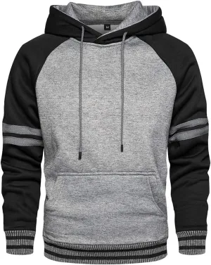 TOLOER Pullover Hoodie Men Blend Fleece Long Sleeve Sweatshirt with Kangaroo Pockets