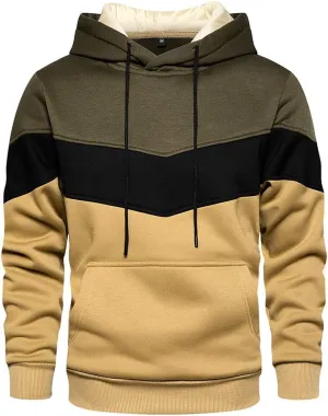 TOLOER Pullover Hoodie Men Blend Fleece Long Sleeve Sweatshirt with Kangaroo Pockets
