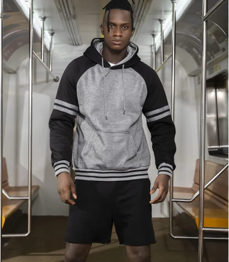 TOLOER Pullover Hoodie Men Blend Fleece Long Sleeve Sweatshirt with Kangaroo Pockets
