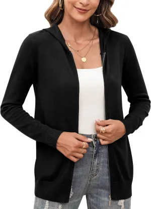 Totatuit Womens Zip Up Hoodies Long Sleeve Sweatshirts Casual Lightweight Jackets Hooded S-XXL