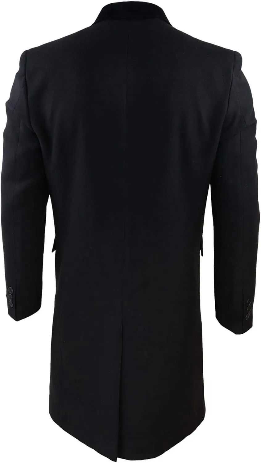 TruClothing Mens 3/4 Long Double Breasted Overcoat Jacket Wool Coat