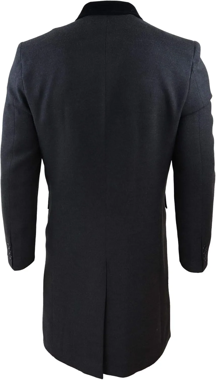 TruClothing Mens 3/4 Long Double Breasted Overcoat Jacket Wool Coat