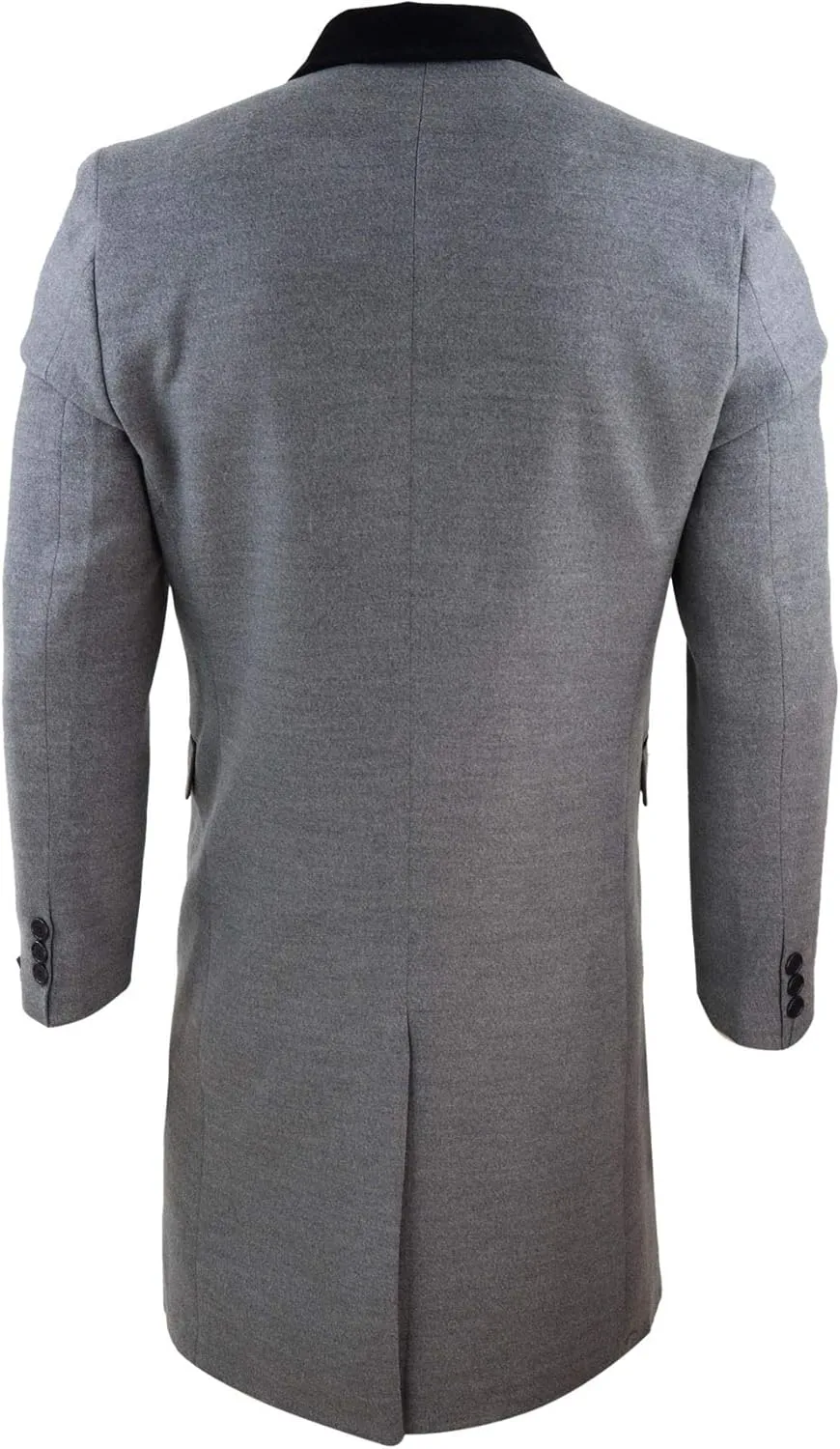 TruClothing Mens 3/4 Long Double Breasted Overcoat Jacket Wool Coat