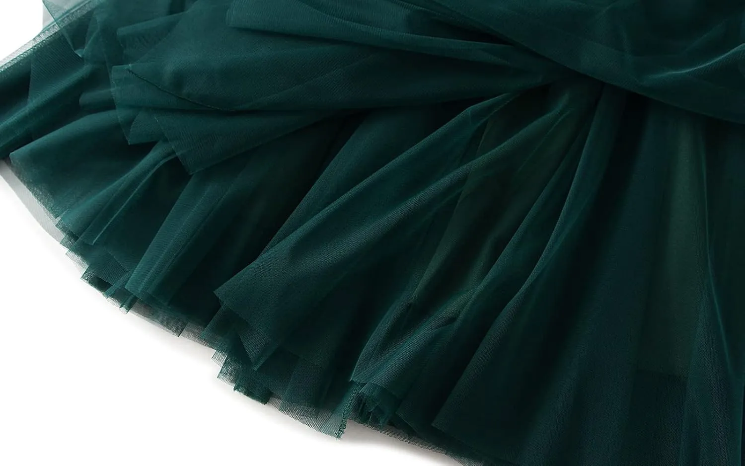 Tulle Skirts for Women Pleated Layered Tutu Skirt Ladies Elegant Flowy Long Skirts Bridesmaid Wedding Midi Skirt