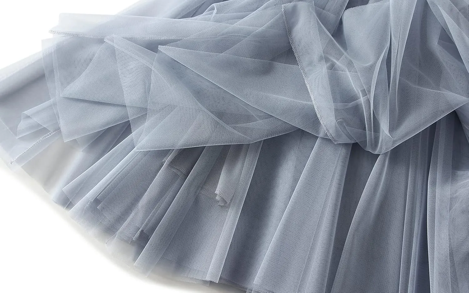 Tulle Skirts for Women Pleated Layered Tutu Skirt Ladies Elegant Flowy Long Skirts Bridesmaid Wedding Midi Skirt