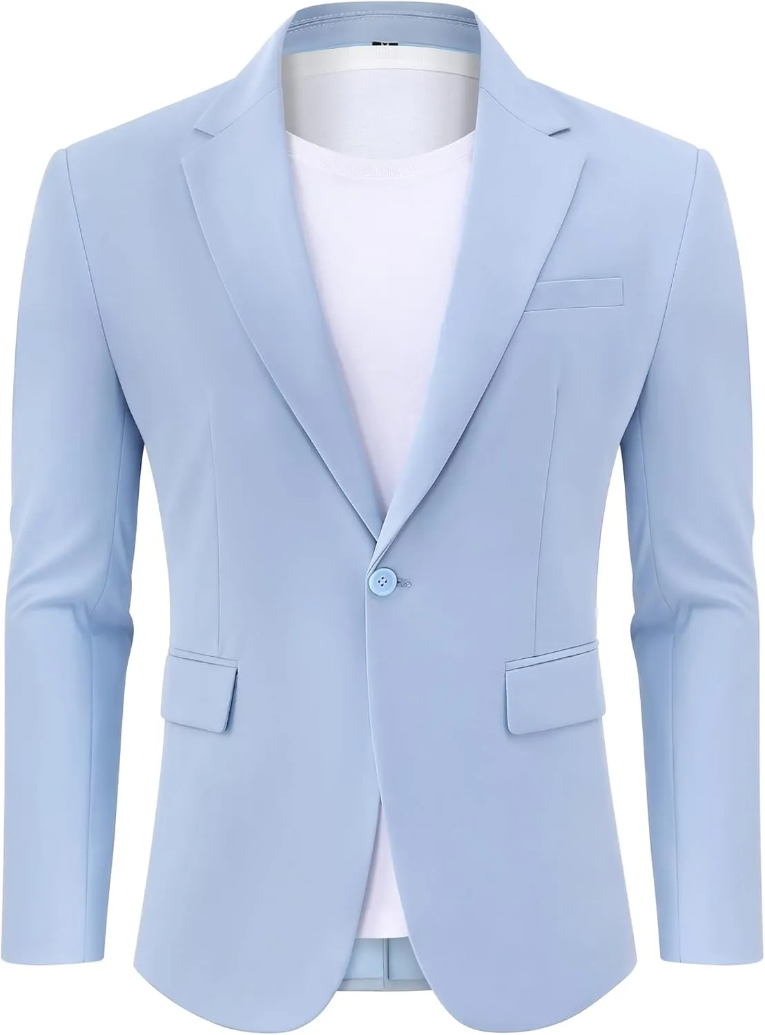 TURETRENDY Men's Casual Blazer Jacket One Button Sport Coat Lightweight Slim Fit Suit
