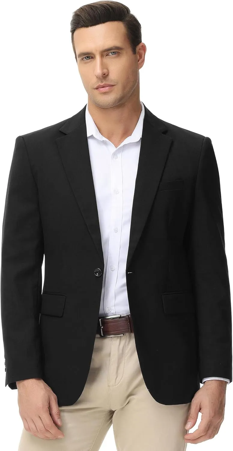TURETRENDY Men's Casual Blazer Jacket One Button Sport Coat Lightweight Slim Fit Suit