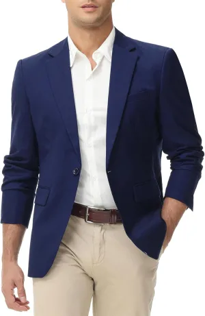 TURETRENDY Men's Casual Blazer Jacket One Button Sport Coat Lightweight Slim Fit Suit