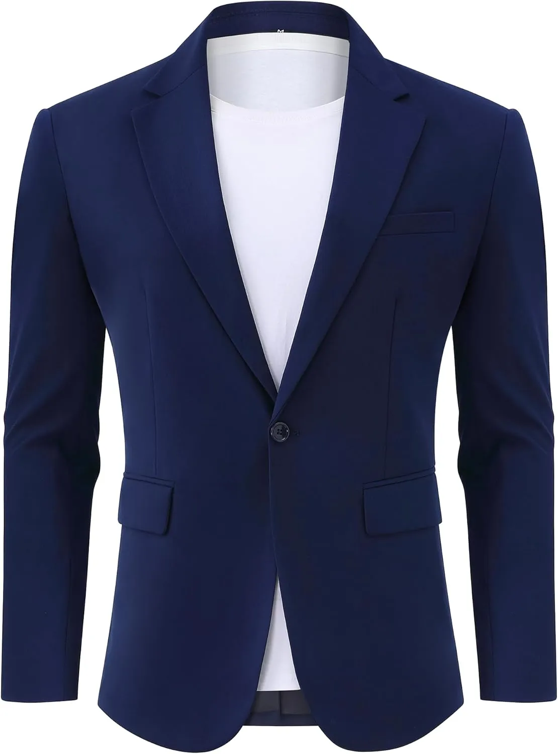 TURETRENDY Men's Casual Blazer Jacket One Button Sport Coat Lightweight Slim Fit Suit