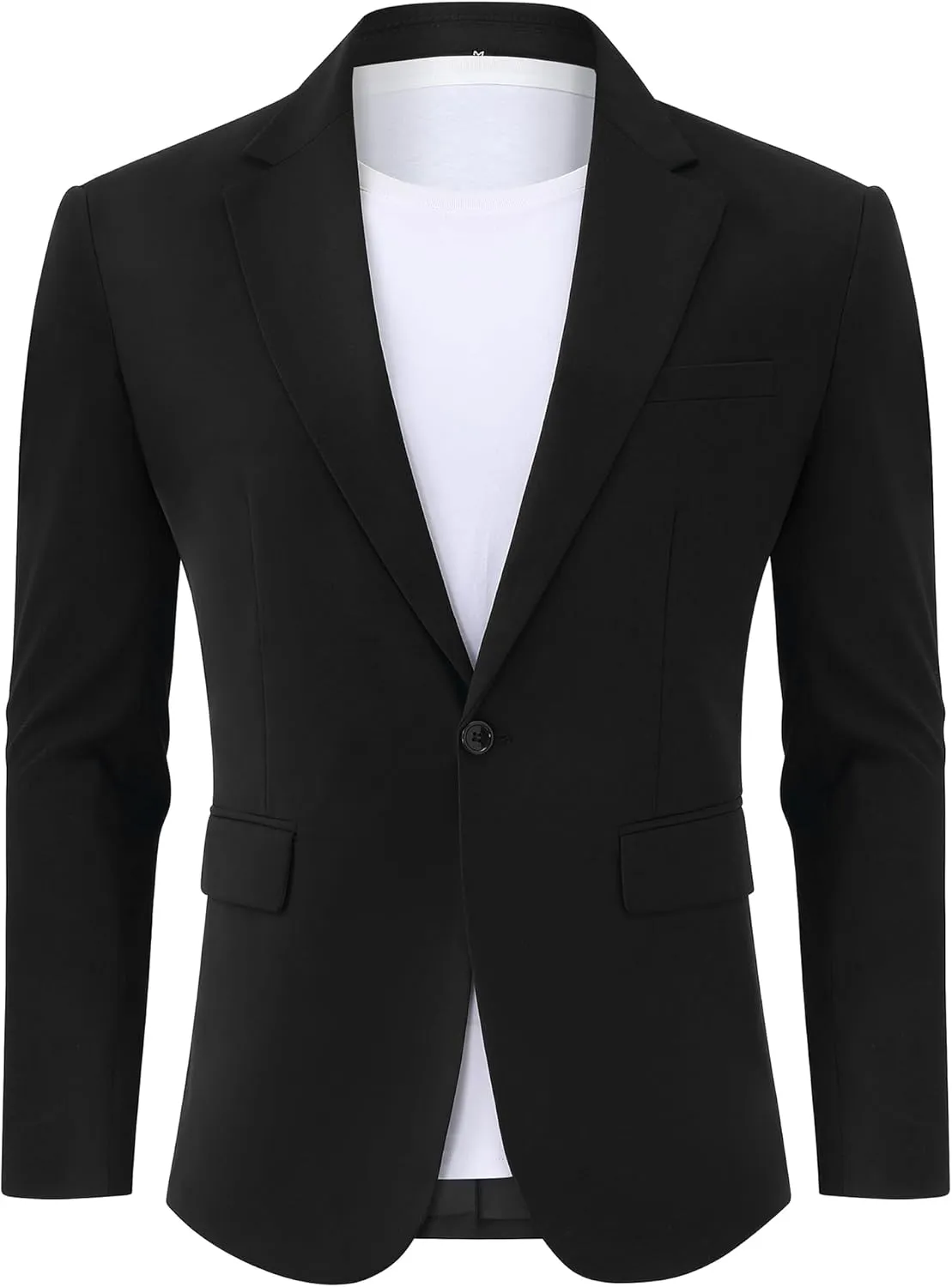 TURETRENDY Men's Casual Blazer Jacket One Button Sport Coat Lightweight Slim Fit Suit