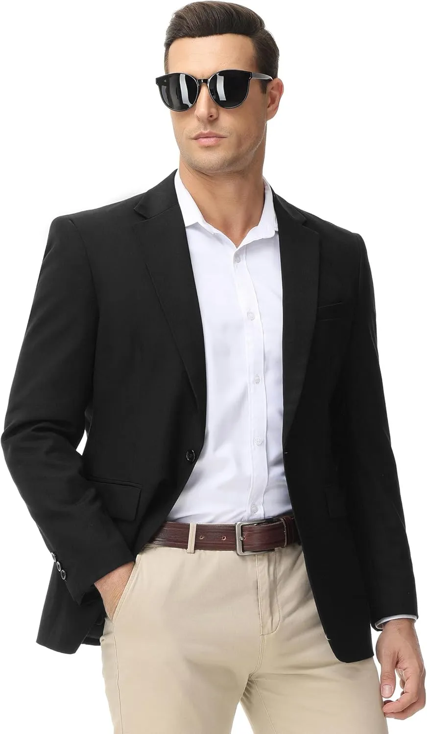 TURETRENDY Men's Casual Blazer Jacket One Button Sport Coat Lightweight Slim Fit Suit