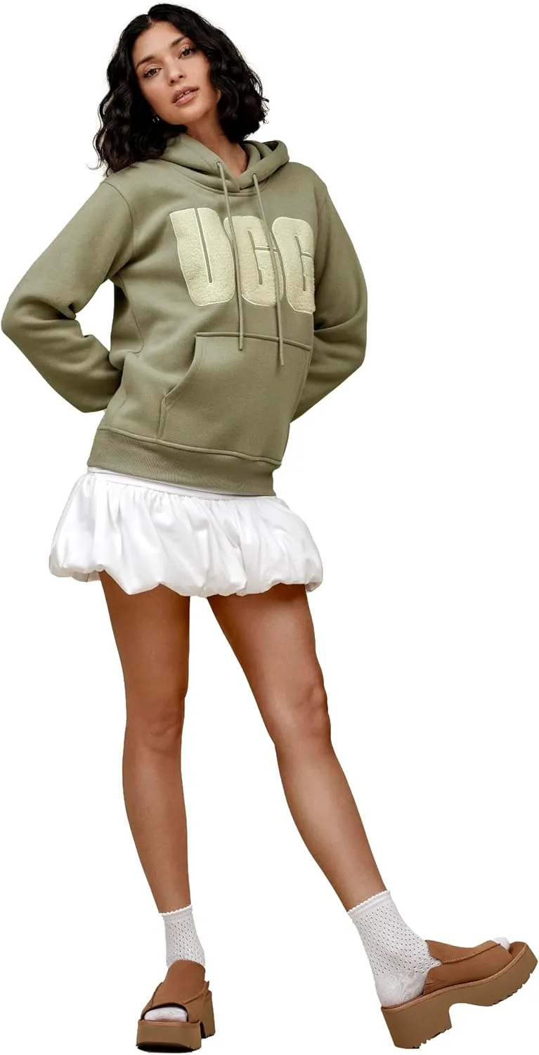 UGG Women's Rey Fluff Logo Hoodie Sweater