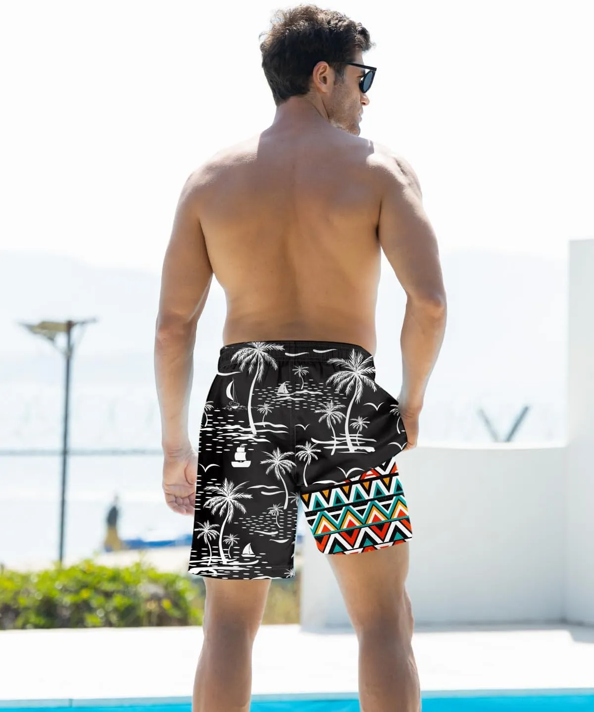 uideazone Mens Swim Trunks with Compression Liner Swimming Shorts 7 Inch Inseam Waterproof Quick Dry Beach Sport Shorts M-XXL