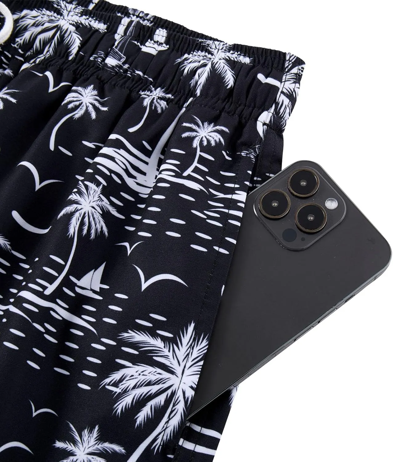 uideazone Mens Swim Trunks with Compression Liner Swimming Shorts 7 Inch Inseam Waterproof Quick Dry Beach Sport Shorts M-XXL
