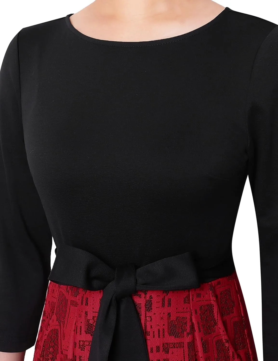 VFSHOW Womens Elegant Pockets Belted Work Business Office Casual Party Pleated A-Line Midi Dress